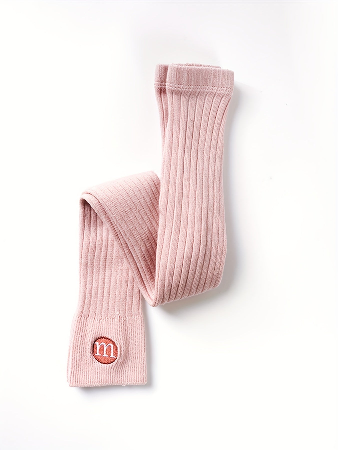 Kid Girls' Knit Leggings With Embroidery Regular Fit Girl's Cropped