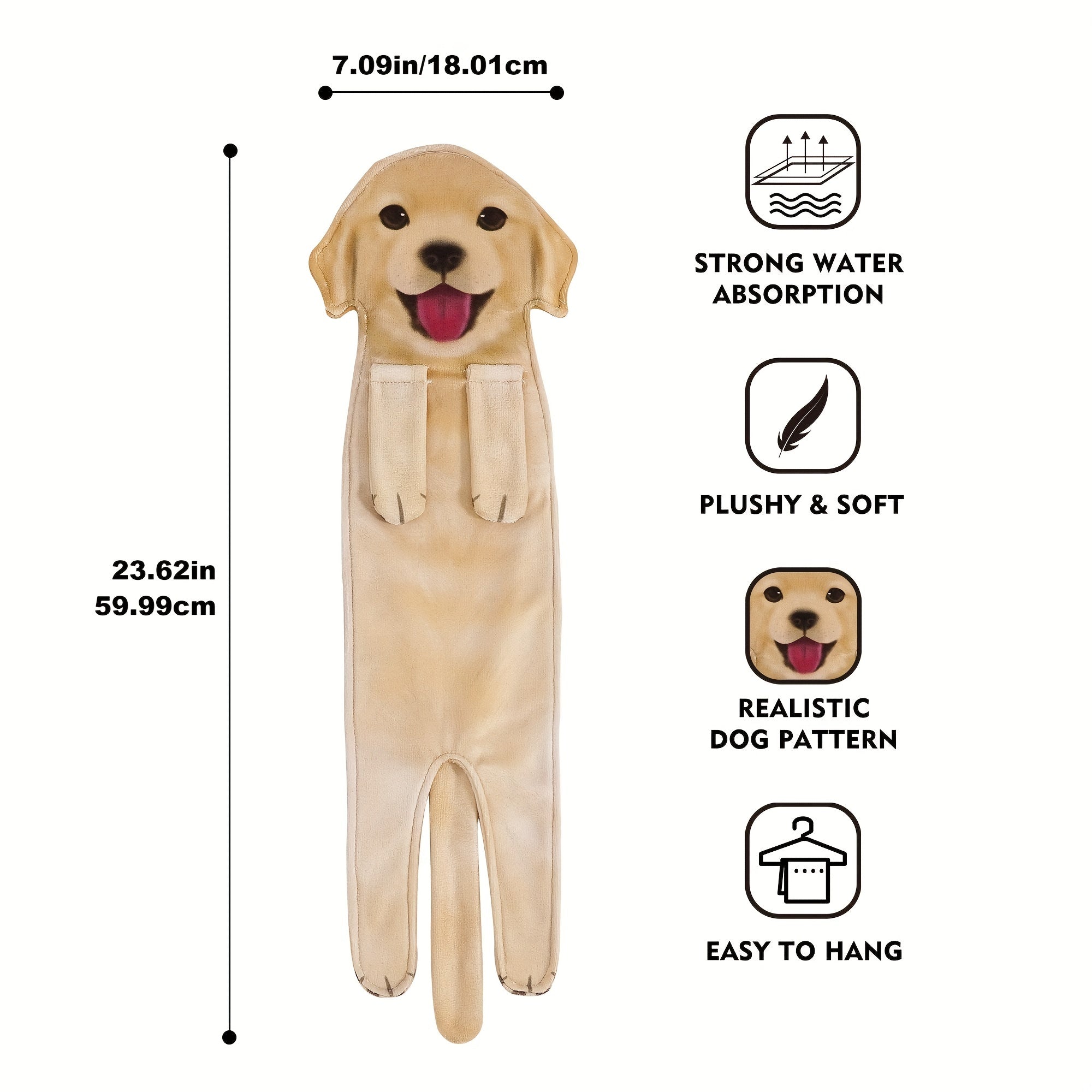 1pc Christmas Funny Dog Hand Towels For Bathroom