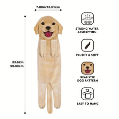 1pc Christmas Funny Dog Hand Towels For Bathroom
