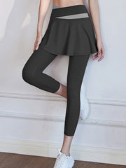 2-in-1 High Waist Tummy Control Leggings Womens Activewear