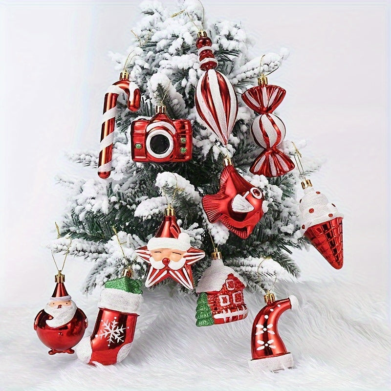 Christmas Decorations Plastic Socks Cane Pendants Small Pendants