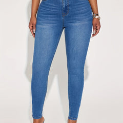 High Waist Stretchy Skinny Jeans Slim Fit Denim Pants