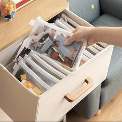 Transparent A4 Zipper File Bag Office Mesh Folder 5pcs pack