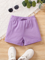 Girls' Drawstring Casual Shorts - Elastic Waist Summer Bottoms