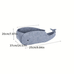 Whale Felt Storage Basket for Sundries, Snacks & Toys