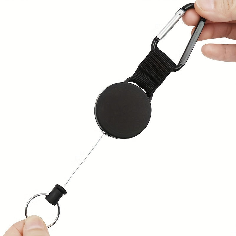 Retractable Anti-theft Keychain with Steel Wire Rope Carabiner