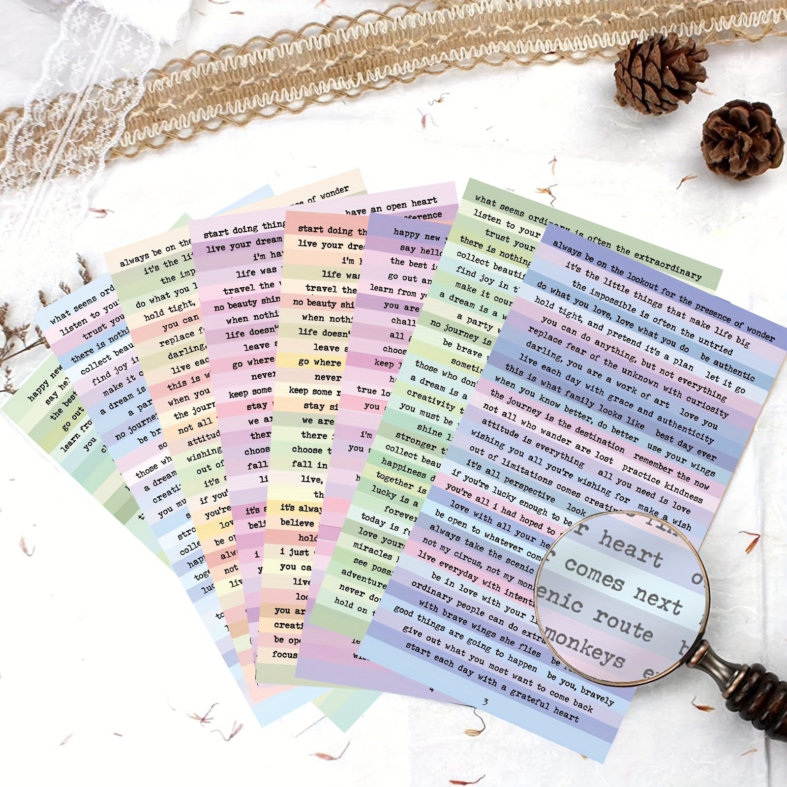 Inspirational Quotes Stickers 8pcs Macaron Scrapbooking Journaling Planner