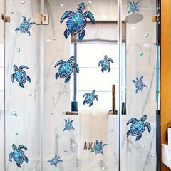 4pcs Creative Turtle Wall Stickers Bedroom Living Room Bathroom Refrigerator