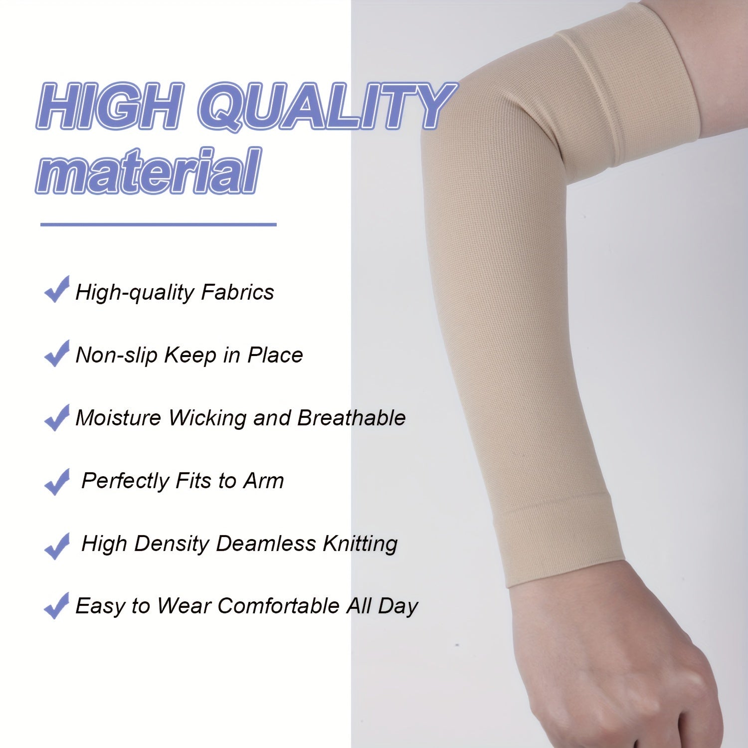 Compression Arm Sleeve 2 Pack 20-30 mmHg Full Arm Support Brace