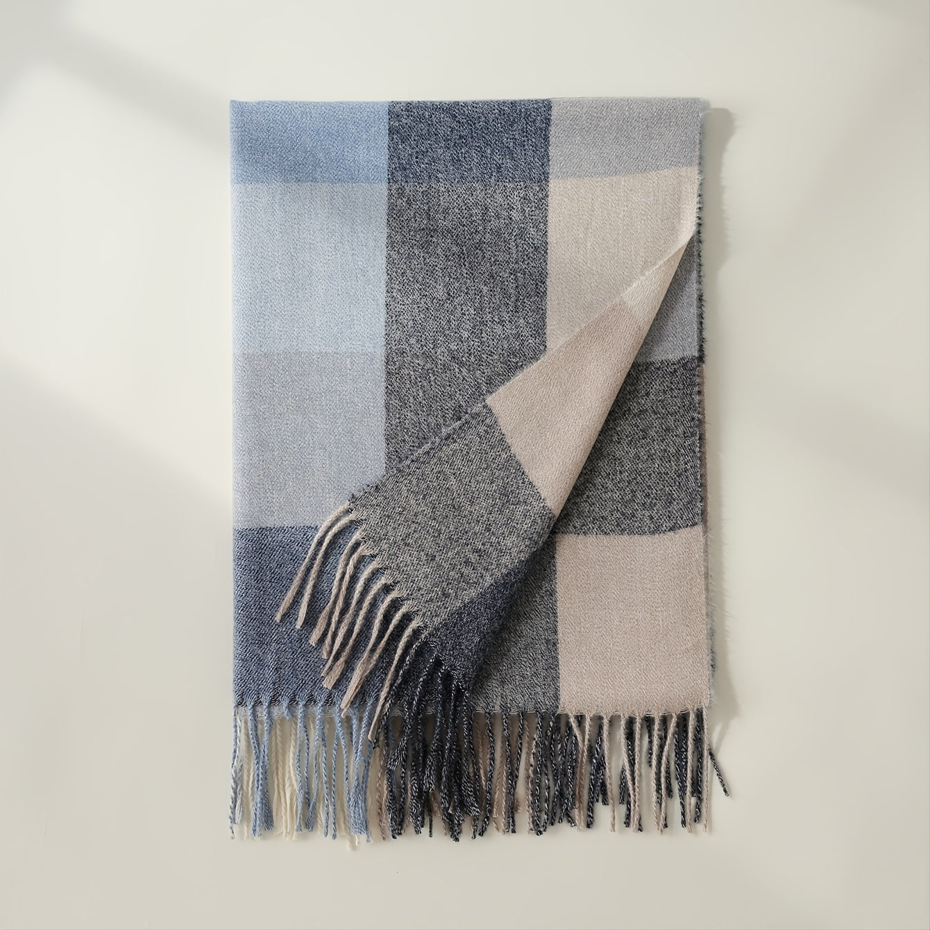 Thick Plaid Cashmere Scarf for Women's Winter Warmth