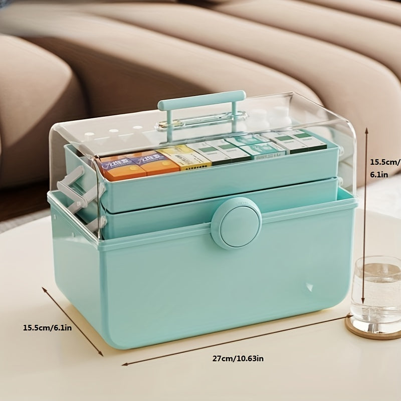 Large Capacity Makeup Storage Organizer with Transparent Cover & Handle