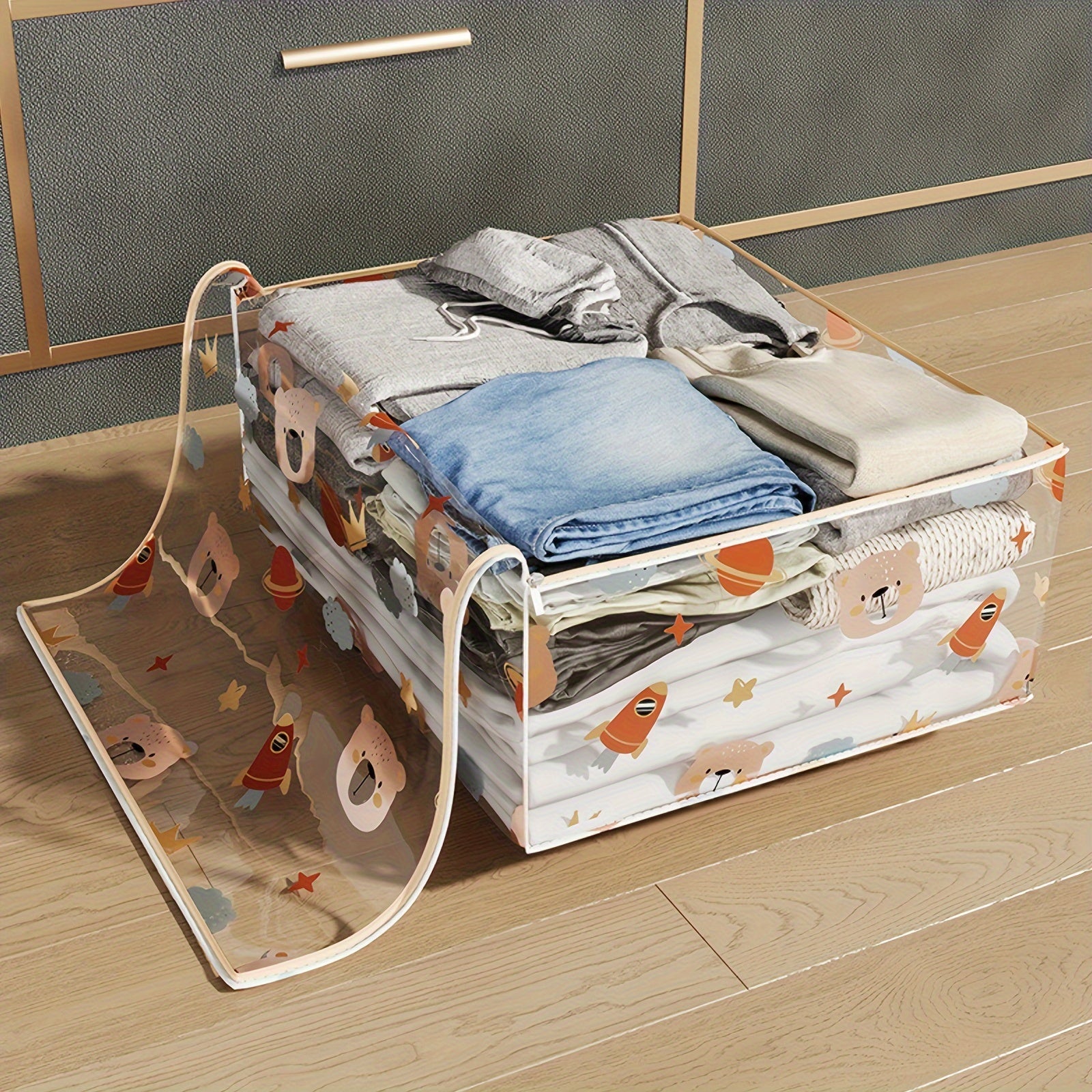 Cartoon Space Bear Blanket Bag Functional Polyester Gift