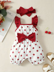 Baby Girls Polka Dot Romper & Headband Set