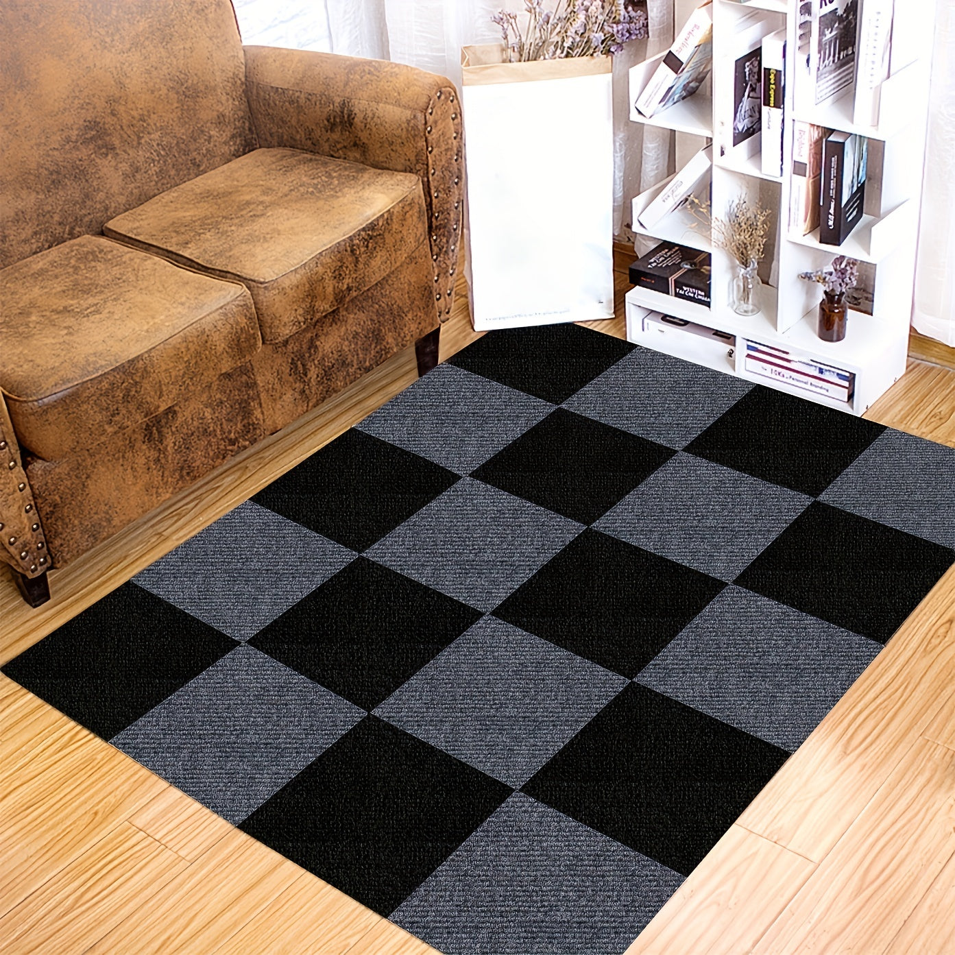 20pcs Adhesive Carpet Mats Non Slip Washable Easy Installation