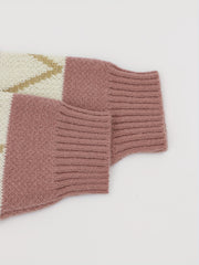 Graphic Pattern Mock Neck Sweater for Fall & Winter