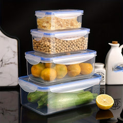 Clear Food Storage Box With Locking Lid for Bulk Food - 4pcs