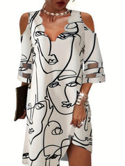 Scallop Trim Half Sleeve Dress for Women