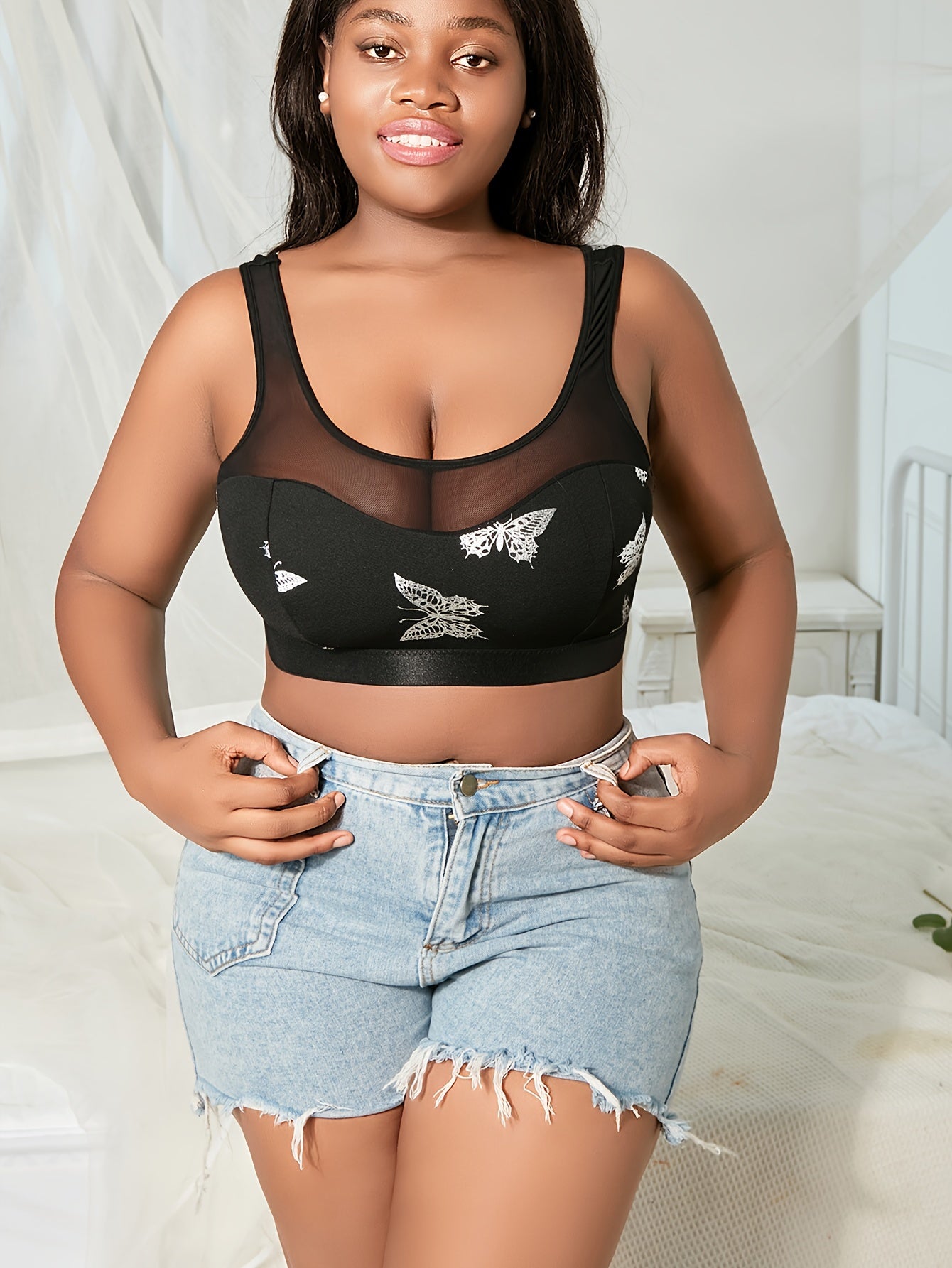 Butterfly Print High Stretch Bralette