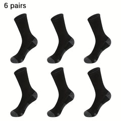 6 Pairs Basketball Sports Socks - Sweat Absorbing Crew Socks