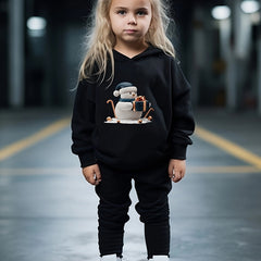 Girls Snowman Hooded Sweatshirt Set