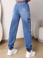 Jogger Jeans Drawstring Waist Cargo Pants Women's Denim Jeans