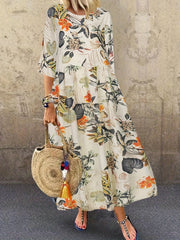 Boho Dress Women's Plus Floral Print Maxi Dress