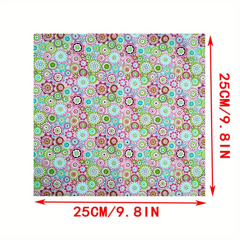 4pcs Multicolor Patchwork Fabric Cotton Quilting Material Floral Handcraf