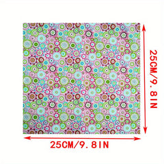 4pcs Multicolor Patchwork Fabric Cotton Quilting Material Floral Handcraf