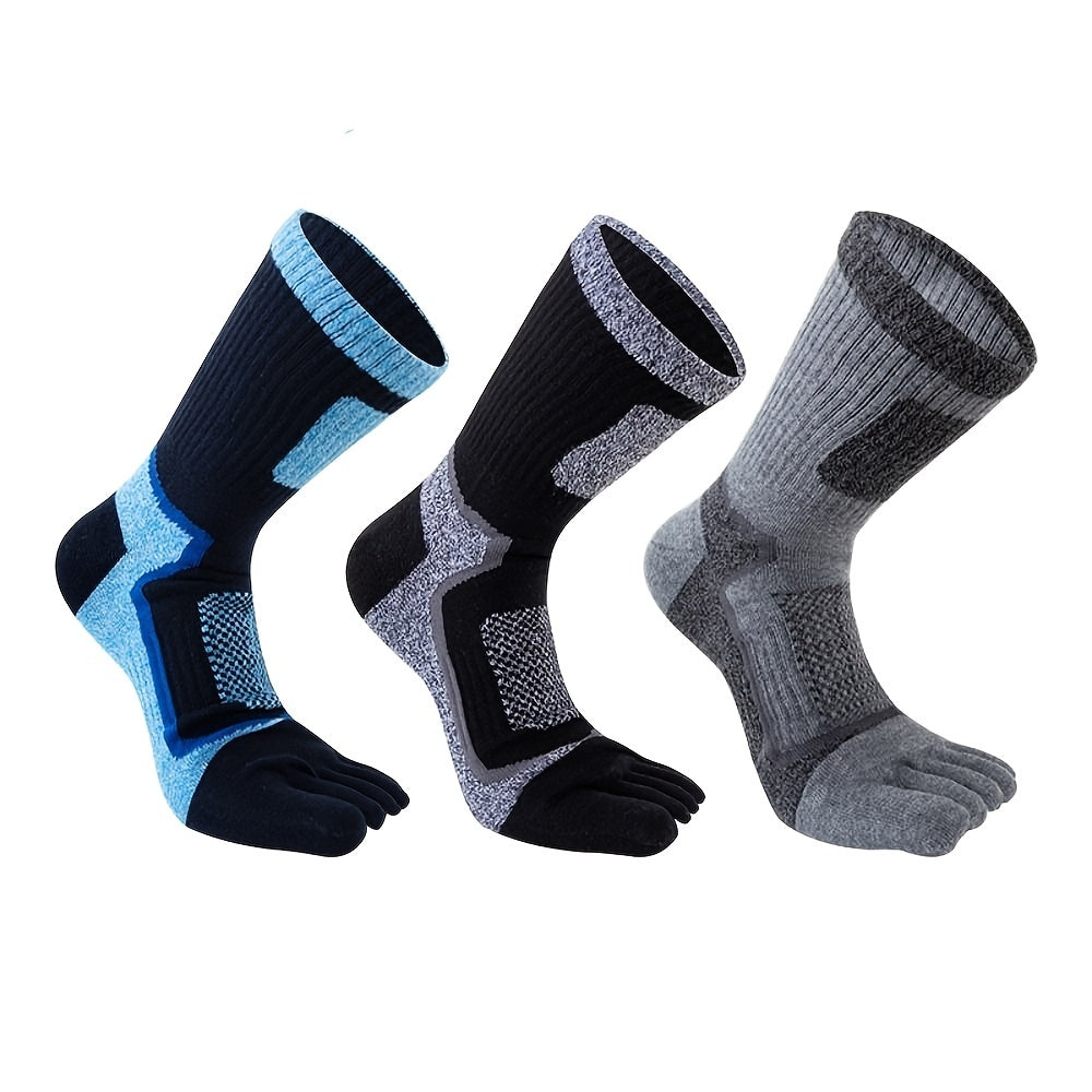 Men's Cotton Mid-calf Five Finger Socks - Outdoor Mountaineering Running