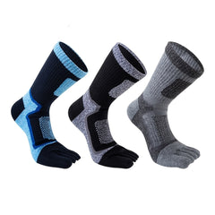 Men's Cotton Mid-calf Five Finger Socks - Outdoor Mountaineering Running