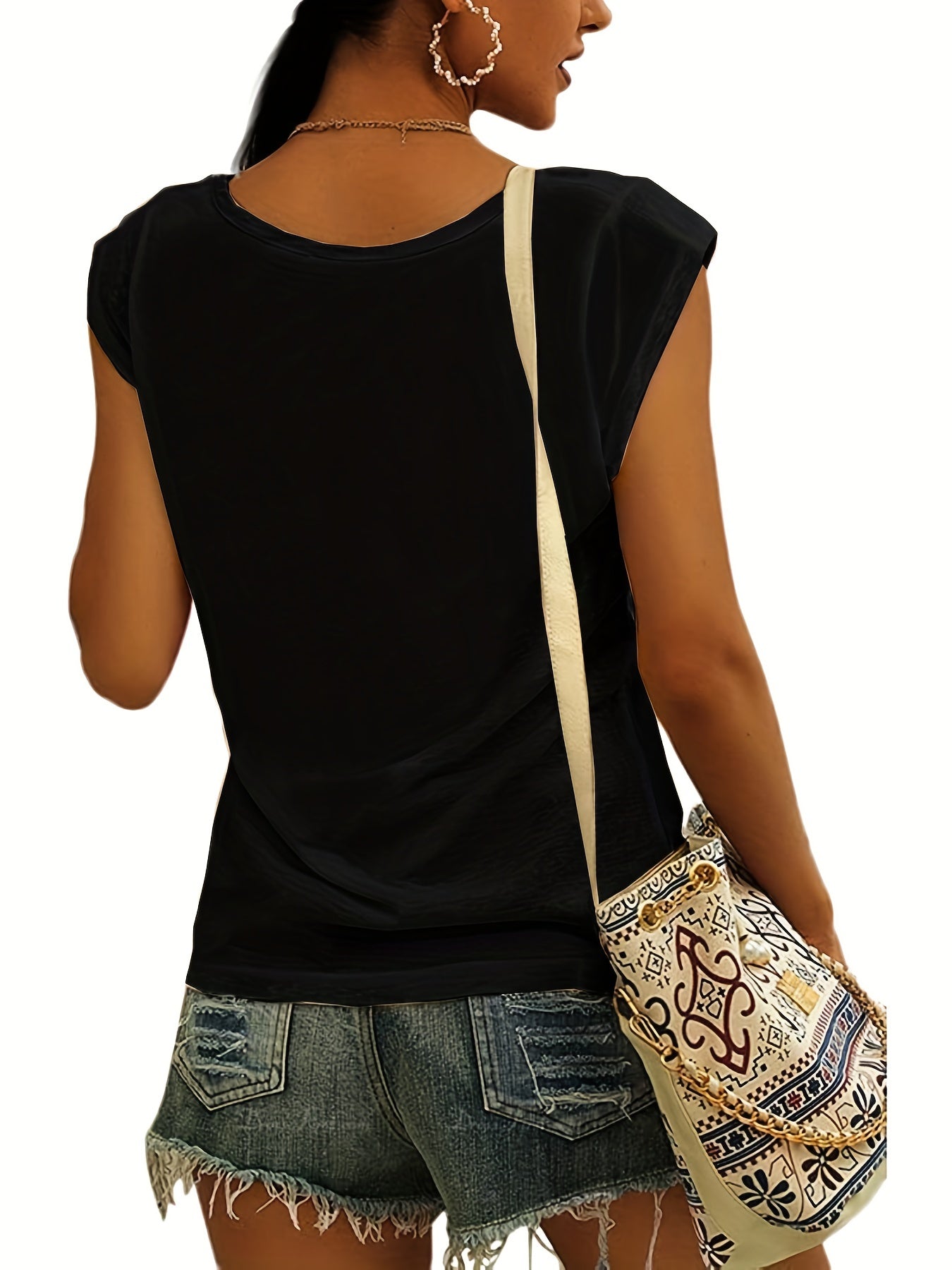 Guipure Lace V Neck Tank Top Sleeveless Casual Summer Women's Top
