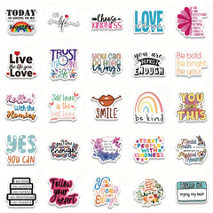 52pcs Motivational Quote Stickers Vinyl Waterproof Positive Words Decals