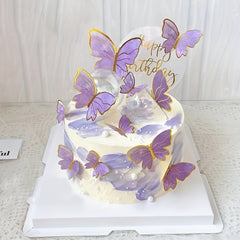 10pcs Butterfly Cake Toppers - Elegant Dessert Party Decoration