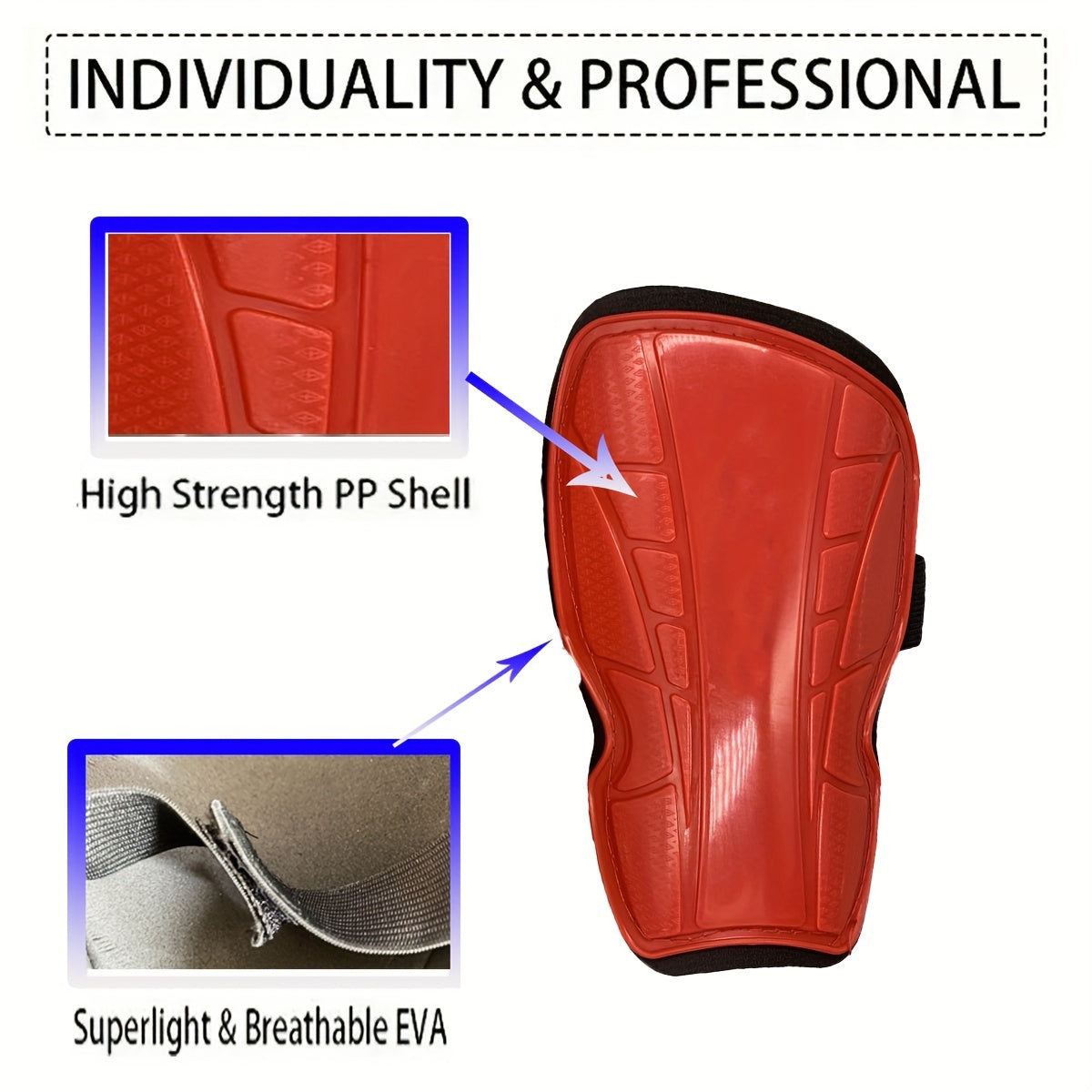 Football Shin Guards With Straps Lightweight Soccer Shin Pads