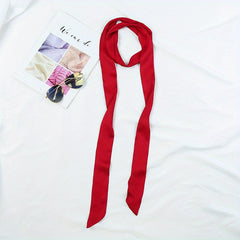 Long Ribbon Scarf Classic Skinny Chiffon Neckerchief Twilly Scarf For Women