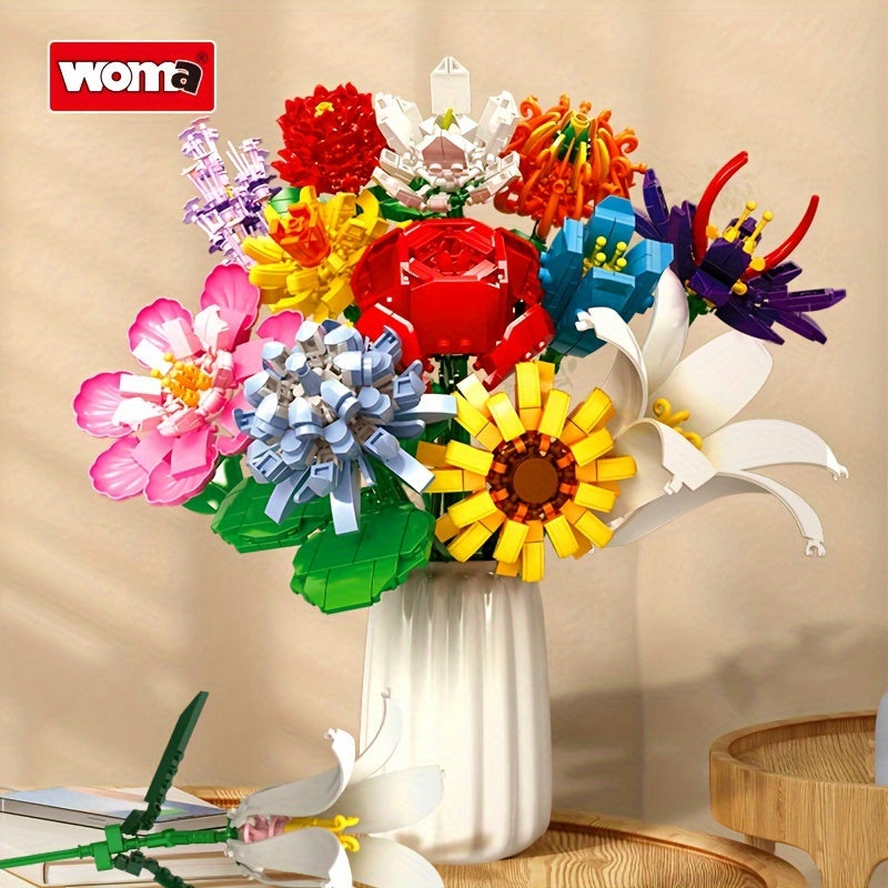 WOMA Flower Bouquet Building Kit for Girls 4 - Eternal Rose Flowers Puzzle
