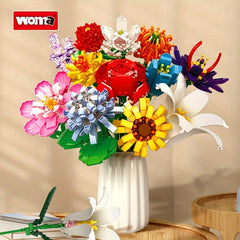 WOMA Flower Bouquet Building Kit for Girls 4 - Eternal Rose Flowers Puzzle