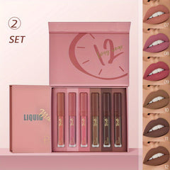 6pcs Soft Matte Lipstick Set Waterproof Lip Glaze Lip Makeup Set
