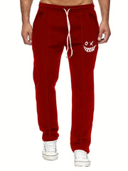 Stylish Demon Smiling Face Men's Trousers With Pockets
