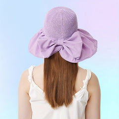 Bowknot Sun Hat UV Protection Bucket Hat Adjustable Summer Beach Hats