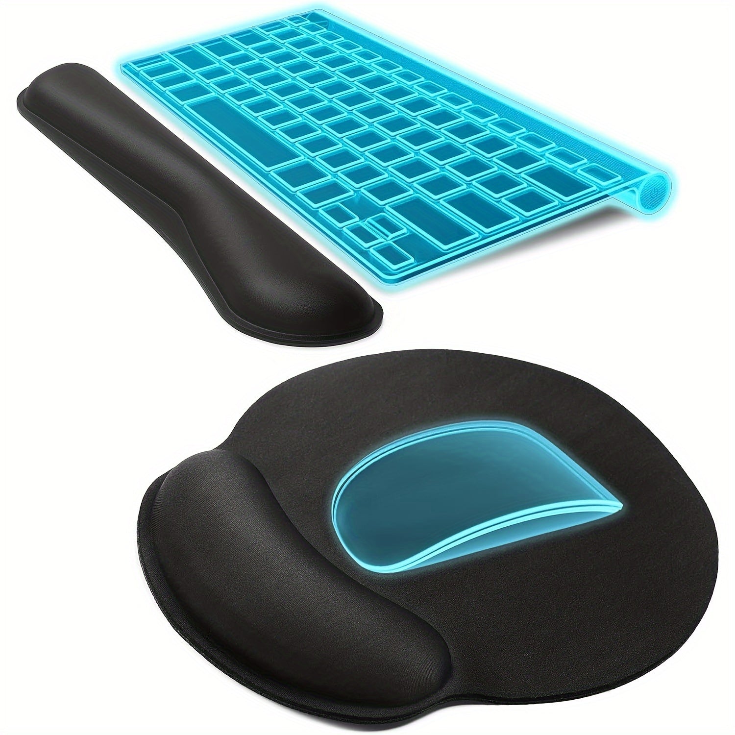 Ergonomic Mouse Pad & Keyboard Wrist Rest Set Memory Foam Support