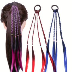 Girls Y2K Gradient Braided Wig Hair Ties for Party Performance