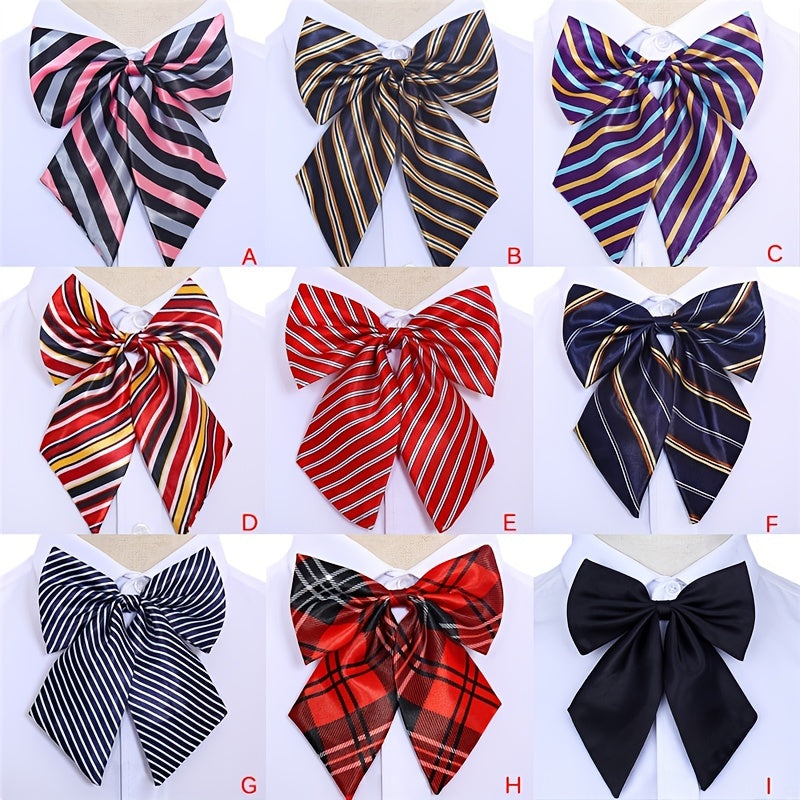 Striped Bow Tie for Women Silk Christmas Party Gift