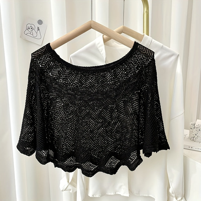 Ruffles Cape Knitted Women Shawl Windproof Wrap Scarf