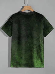 Vintage Style Printed T shirt Men's Casual Street Style Stretch Tee