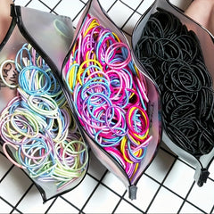 100pcs Girls Hair Tie Stretch Rubber Bands Hair Rope Accessories