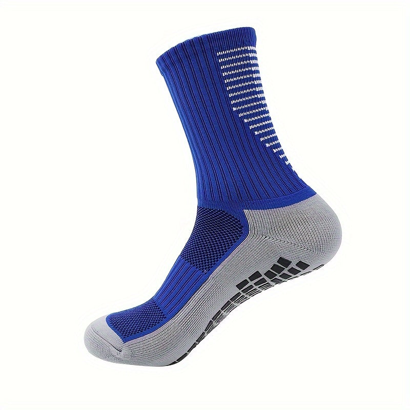 Men's Nylon Blend Breathable Fitness Football Leg Cover&Anti Slip Socks