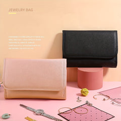 Foldable Jewelry Storage Bag Travel Roomy Earrings Ring Organizer