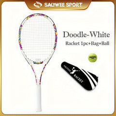 Durable Tennis Racket with Bag & Ball, Ultralight Racquet for Training