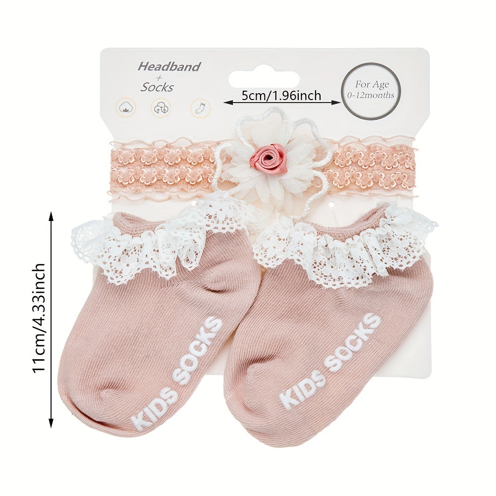 Princess Socks & Headband Set for Baby Girls 0-12 Months